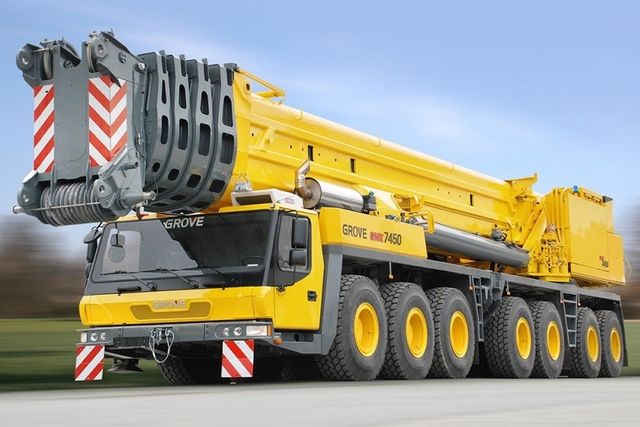 Grove GMK7450 — 450 tonų automobilinis kranas nuomai